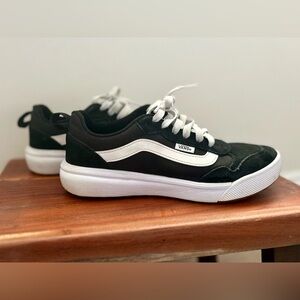 Vans Black and White Low-Profile Skate Sneakers